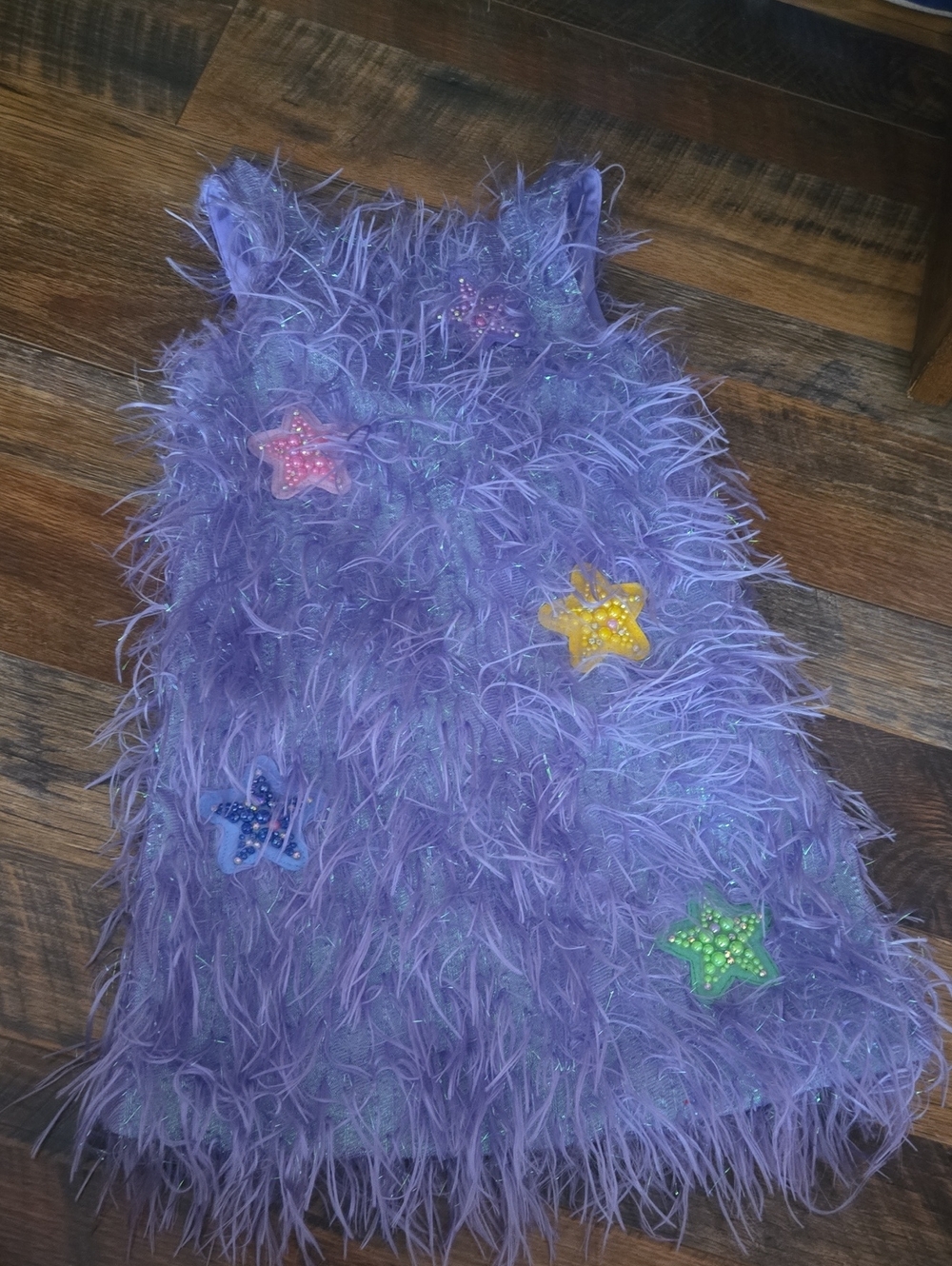 Style & Co. Purple Feathered Star Appliqué Kids Costume Dress